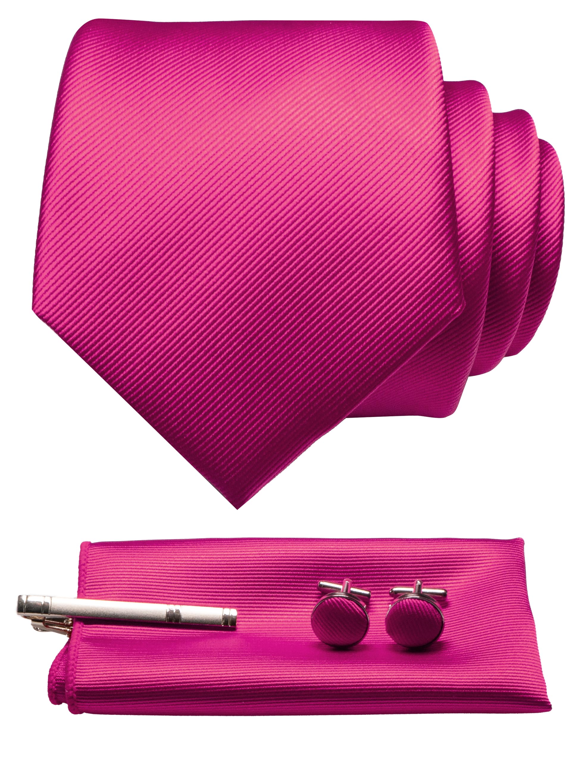 [JEMYGINS] ジェミギンズ メンズ ネクタイ ピン カフス ボタン チーフ ビジネス 就活 結婚式 入学式 卒業式 二次会 冠婚葬祭 パーティー 父の日 プレゼント ギフトボックス付き ホトピンク