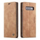 QLTYPRI Samsung Galaxy S10 Plus ケース 手帳型 PU 高級レザー マグネット カード収納 全面保護 薄型 耐衝撃 横置き Qi充...