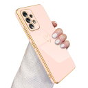 QLTYPRI Samsung Galaxy A53 5G ケース SC-53C/SCG15 ケース かわいい メッキラブハートソフト TPU カバー 女性 人気 軽量 スマホケース レンズ保護 落下防止 カバー Qi ワイヤレス充電対応 携帯電話ケースギャラクシーA53用カバー - ピンク