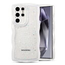 QLTYPRI Galaxy S24 Ultra ケース クリア TPU カバー ウェーブ おしゃれ 韓国 可愛い ウェーブ グリッター 透明 薄型 軽量 耐衝撃 滑り止め (SC-52E / SCG26) スマホケース ワイヤレス充電対応 ストラップホール付き ギャラクシーS24 Ultra ケース 6.8インチ 対応 - クリ