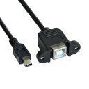 マイクロUSB 5ピンオス-USB Bメスパネルマウントタイプケーブル(2)