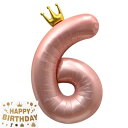 Vthoviwa 100CM バルーンアルミ6 ヘリウムクラウン風船数字バルーン6ピンク 0123456789 誕生日 カーニバル 飾り付け記念日パーティー装飾ピンク6 男女兼用 大きい しじヘリウム