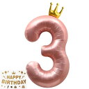 Vthoviwa 100CM バルーンアルミ3 ヘリウムクラウン風船数字バルーン3ピンク 0123456789 誕生日 カーニバル 飾り付け記念日パーティー装飾ピンク3 男女兼用 大きい しじヘリウム
