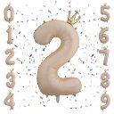 mefeny 誕生日バルーン 風船 バルーン 誕生日 数字 王冠付き バスディーバルーン 40インチ 大きい アルミ ストロー付き 装飾 結婚式 記念日 卒業 パーティー (2)