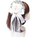 mefeny ヘッドドレス ロリータ 薔薇 バラ ヘアアクセサリー ゴシック ゴスロリ 髪飾り クリップ ブローチ 2in1 披露宴 二次会 発表会 葬式 宴会...