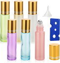 Yorkereynom ロールオンボトル 6本セット 10ml アロマ保存容器 ガラス容器 遮光 ミニボトル アトマイザー 香水 アロマ 見分け 携帯便利 精油...