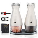 FUSHUI ペッパーミル 電動 重力感応スパイスミル 充電式ペッパーミル ソルト&ペッパー 電動スパイスグラインダー スパイスミル コショウ挽き器 スパイス挽...