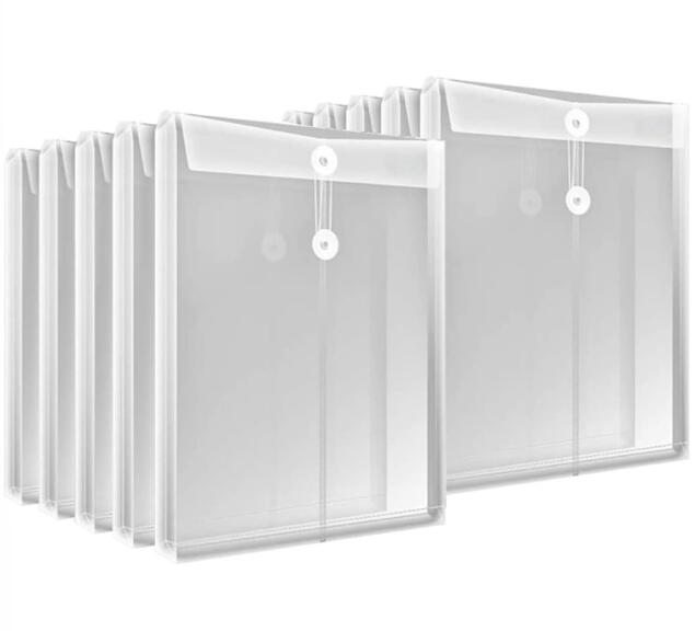 【楽天ランキング1位獲得】クリアファイル 封筒型ファイル 10枚組 A4サイズ 縦型 紐付き 大容量 ドキュメントケース クリアホルダー 書類 資料 収納