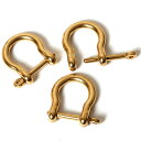 dカン 真鍮 Dリング 3個 15mm ネジ式 リング ハンドメイド アクセサリー パーツ キーホルダー金具 手芸 材料 小物 ネジ式