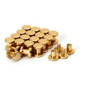 シカゴスクリュー 20個入り 8×4×5mm 真鍮組ネジ コンチョ バッグ ベルト 底びょう リベット スタッズ パーツ 鋲 リベット スタッド ネジ式 レザークラフト DIY ハンドメイド パーツ