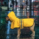 Candofly 犬用レインコート フード付き - 調節可能な反射犬用レインジャケット 軽量犬用レインコート ペットスリッカー フード付きポンチョ 犬用レインコート 小型・中型・大型犬用 (M, 黄色)