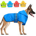 Candofly 犬用レインコート フード付き - 調節可能な 犬 カッパ 反射犬用レインジャケット 軽量犬用レインコート ペットスリッカー フード付きポンチョ 犬 服 小型・中型・大型犬用 (XL, 青)