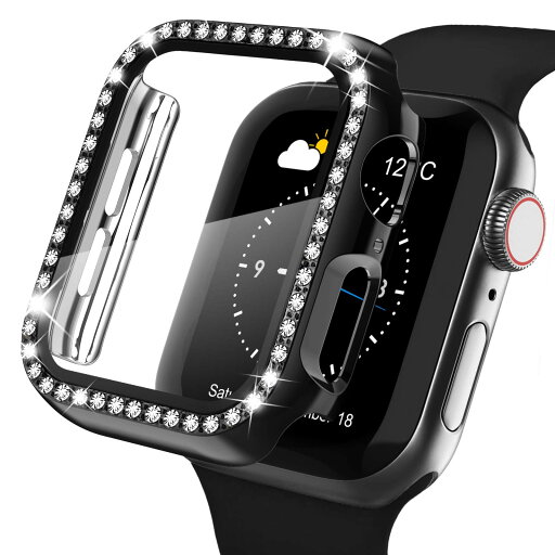 【キラキラカバー】WASPO コンパチブル iWatchケース 40mm 保護フィルム付き クリスタルダイヤ付き アップルウォッチカバー 女性専用 全面保護ケース(40mm Series se/6/5/4,ブラック) 【キラキラカバー】WASPO コンパチブル iWatchケース 40mm 保護フィルム付き クリスタルダイヤ付き アップルウォッチカバー 女性専用 全面保護ケース(40mm Series se/6/5/4,ブラック)
