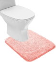 ZPOW トイレマット 洗える 速乾 トイレまつと 吸水 おしゃれ 滑り止め トイレ カーペット toilet mat ふわふわ ずれない 洗濯 55cm*60cm ピンク