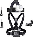 VVHOOY アクションカメラアクセサリー ヘッドストラップマウントチェストハーネス AKASO EK7000 Brave 4 Brave 7 LE V50X ネイティブ/GoPro Hero 13 12 11 10 9 8 7 6 5/VEMONT/Dragon Touch/HLSS/Apexcam/REMALIに対応