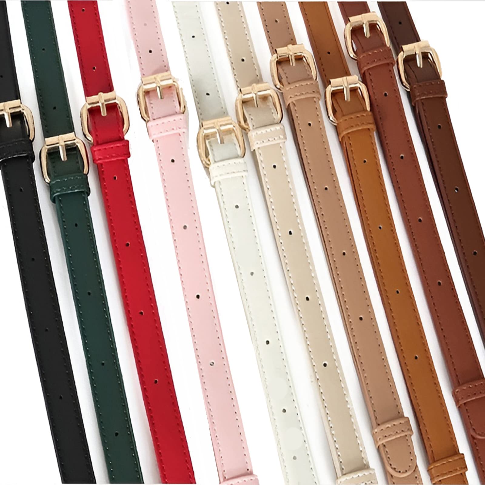 [TOEDNNQI]ショルダーストラップ ショルダーベルト バッグ用 革 ベルト 紐 細め 交換用 ショルダーストラップのみ 1.8cm 長さ105〜135cmまで調整可能 1.8センチ 十色 付替え 長い 肩紐 カバン用 単品 付け替え (レッド)