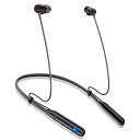 【2023新設計ネックバンド型・長さ調整・Bluetooth 5.3】 イヤホン ネックバンド型 40時間再生 首掛け ブルートゥース CVC8.0ノイズキャン...