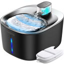 FEELNEEDY 猫 水飲み器 コードレス 充電式 4L大容量 活性炭フィルター2枚付 スマートペット用循環式自動給水器 センサー 動作検知 3つの給水モード 5重濾過 ワイヤレスポンプ 犬 猫 給水器 静音 水不足注意LEDライト付き 2WAY給電 お留守番対応 YPD-C004PB(4)