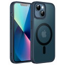 JEDirect iPhone 13 6.1インチ用 マグネット ケース MagSafeに対応 半透明のマット背面 薄型 耐衝撃 カバー (ストームブルー)