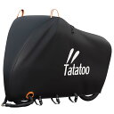 Tatatoo 自転車カバー【最新のアップグレード版!バックル4箇所と前後2つのロック用穴付きの全天候型】厚手 破れにくい 防水 雨風避け 紫外線カット 埃よけ用 盗難防止のアイレット前に付く 取っ手付く 29インチまでの車種に対応 取っ手付く 収納袋付き 電動自転車カバー