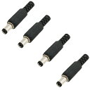 DC電源コネクタ DCオスコネクタ 12V電源エンド はんだ アダプタ 外径5.5mm 内径2.1mm修理自作用 DCオスコネクター(ブラック ※4個セットです...