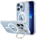 【レンズスタンド内蔵】ESR iPhone 13 Pro Max ケース MagSafe 対応 スタンド付き 角度調整可能 3WAY置き HaloLock搭載 米軍MIL規格の保護 耐衝撃 カメラリング 傷防止背面 ストラップホール付き アイフォン13promax 用 ケース 6.7インチ クリア Classic Series