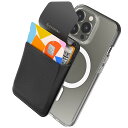 【滑り止めシリコンパッド追加】Sinjimoru Magsafe対応 iPhoneカードケース、蓋付きマグネット携帯カードホルダー SUICA 定期入れ クレジ...