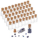 PH PandaHall 小瓶 ガラス 50個 ミニガラスボトル コルク付き 1.5ml 透明ガラス瓶 コルクビン ブレスレット 小物入れ アクセサリ ハンドメ...