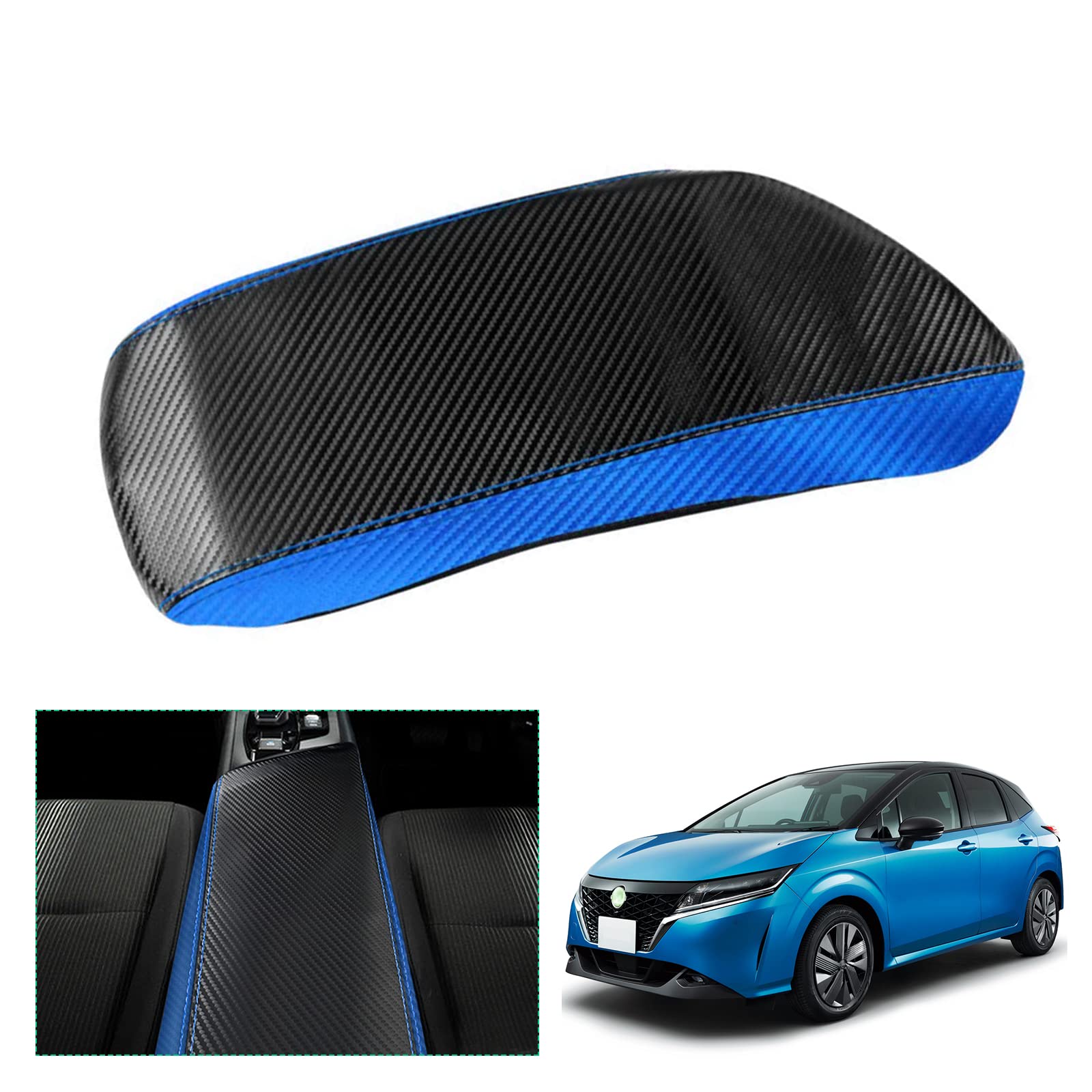 【GAFAT】Nissan NOTE 日産 ノート E13/SNE13型 3代目 2020年〜現行 新型 専用 肘置き用 アームレストカバー センター CVT車 コンソールボックス 傷防止 汚れ防止 アクセサリー 保護カバー 内装パーツ 車種専用 カバー (ブルー)