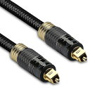FosPower TOSLINK (トスリンク) デジタルオプティカル オーディオケーブル (角型-角型) 【24K金メッキプラグ | 金属コネクタ | 編組ナイロン ジャケット】 (0.9m)