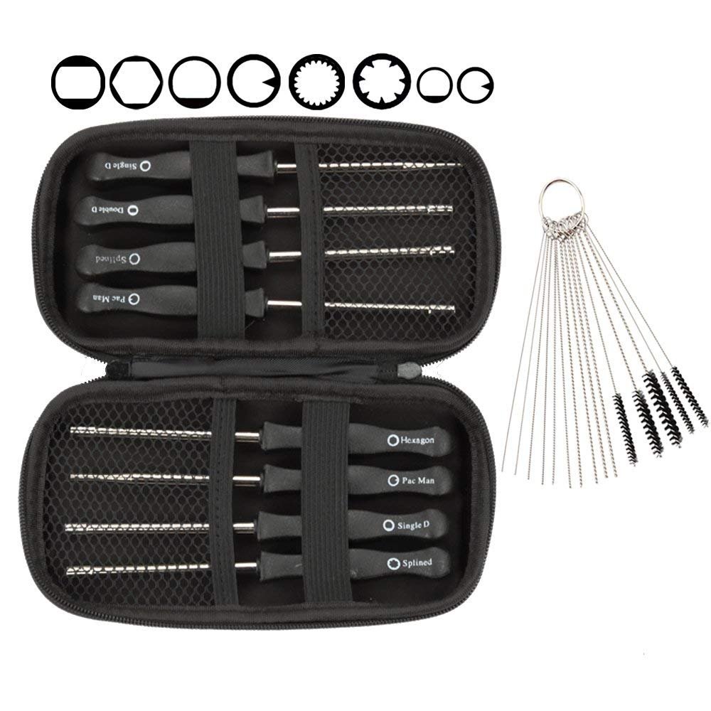 Mollytek 8本セット キャブレター調整ツール キャブレタードライバー 調整工具 キット12種類 キャブレター用ピンクリーナー 収納ケース付き ほとんどの2サイクル小型エンジン用