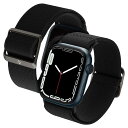 コンパチブル Apple Watch バンド Apple Watch 10 42mm/Apple Watch 9/8/7/6/5/4/SE 41mm, 40mm 対応 ファブリック ソロループ 一体型 軽量 速乾 スポーツバンド 柔軟 バンド調整可 腕時計 時計バンド ライトフィット AMP02290 (ブラック)
