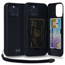 TORU CX PRO iPhone 12/12 Pro ケース カード 収納背面 3枚 カード入れ カバ- (ストラップ, ミラー 含ま) - アイフォン12 Pro 用 / アイフォン12 用 - ブラック