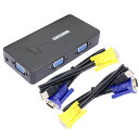 CERRXIAN kvm switch VGA KVM スイッチVGA切替器 pc切替器 2台 usb 切り替えスイッチ 2ポート デスクトップタイプ KVMスイッチ 解像度1920X1440 VGA帯域幅500MHz モニター、プリンター、キーボード・マウス用 赤外線インターフェース付き