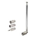 FMアンテナ ラジオアンテナ 伸縮アンテナFタイプ 75Ω 3.5mm PALオスメス 変換コネクタ付き 7節 伸縮型 アンテナ だよ 室内 Tivoli Au...
