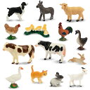 TOYMANY 14PCSミニ農場動物フィギュアセット ミニ動物フィギュア リアルな動物模型 養殖場 農場 家畜 PVCプラスチック製 おもちゃ 玩具 誕生日プ...