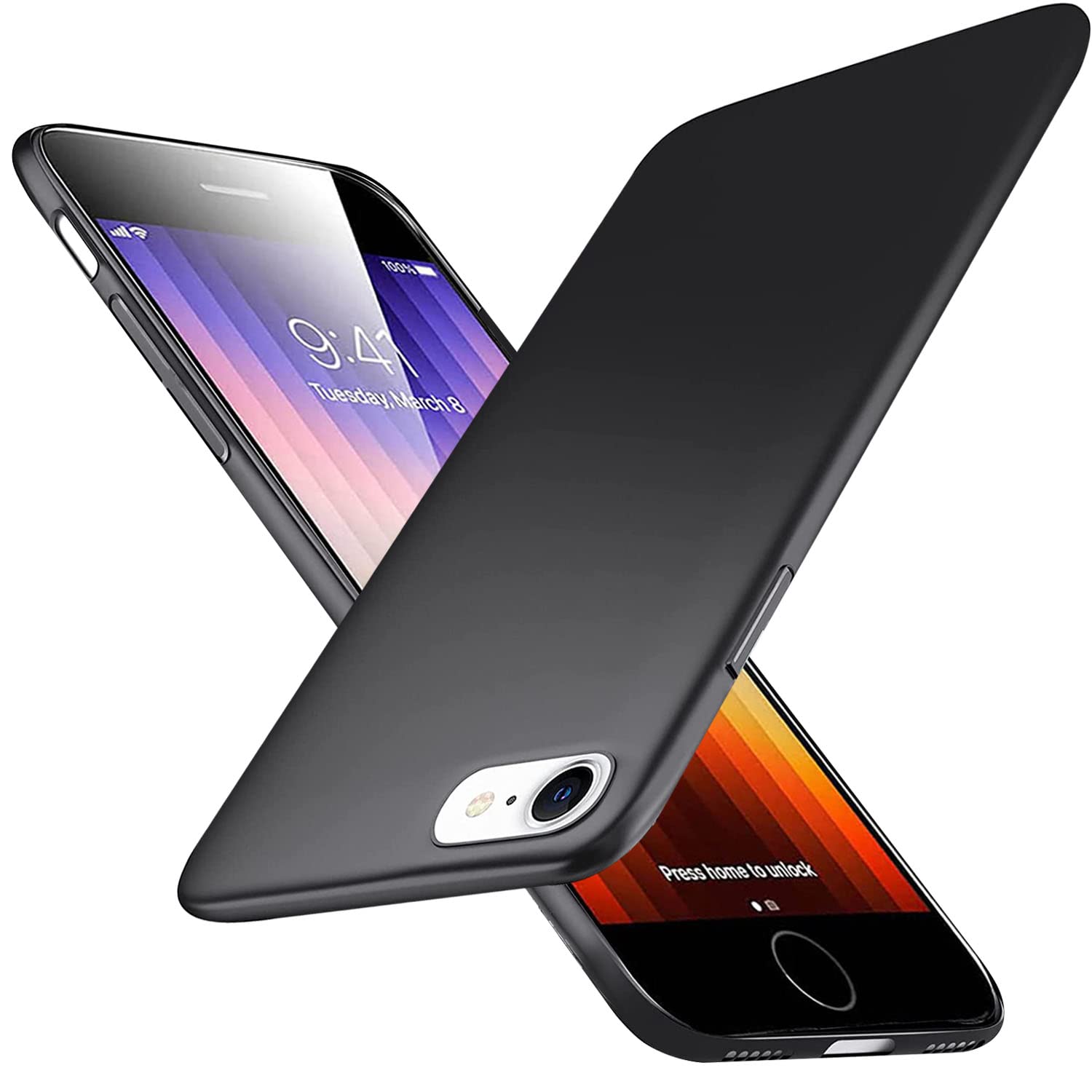 「 超薄型」Wojiaozvlf 極薄 iPhone SE 3 ケース 2022 [第3 /2世代] iPhone SE2・ 8・7 ケース iPhone se3 カバー PCマット質感 超軽量 黄変防止 指紋防 擦り傷防止 手触り良い 全面保護 超耐磨 耐衝撃カバー ワイヤレス充電対応 iPhonese3 ケースブラック