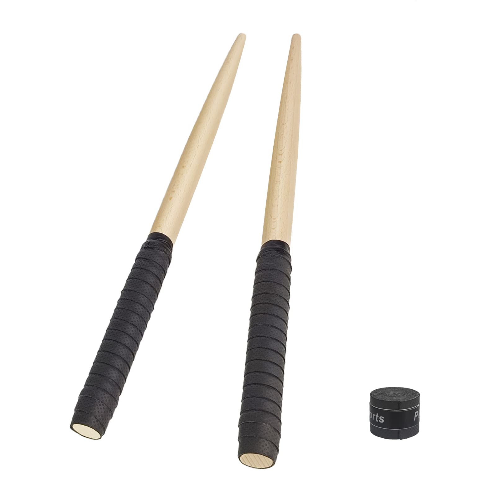 Absdefen 太鼓の達人用 マイバチ 太鼓バチ 使いやすい 長さ約380mm 直径20mm 2本1組 多色 交換用グリップ1個付き (ブラック)