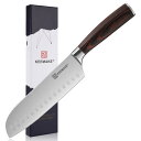 KEEMAKE 包丁 三徳包丁 ステンレス 180mm 食洗機対応 万能包丁 多機能 天然木柄 肉切り包丁 菜切り 魚切り キッチン用品 プレゼント ギフト (...