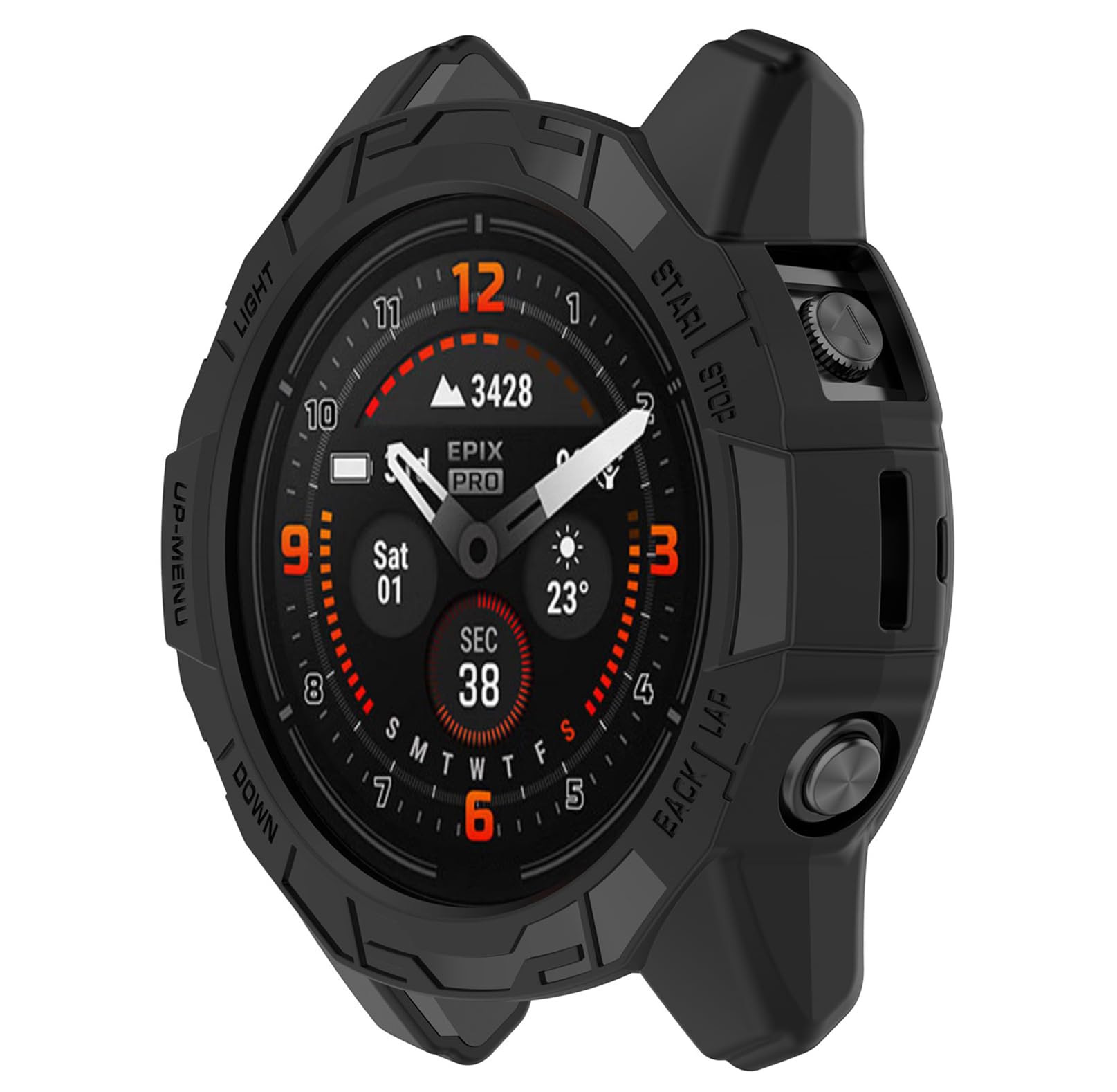 SHEAWA for Garminガーミン Fenix 7 Pro ケース カバー 保護ケース 互換品 Epix Pro 47mm TPUゴム 保護カバー 耐衝撃 アクセサリー (ブラック)