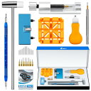 【JOREST】腕時計修理工具セット、時計 電池交換、腕時計ベルト工具、でんち交換 キット、 時計バンド/ベルト 調整工具、 ピン抜き工具、腕時計の裏蓋オープナー、 バネ棒外し、 取扱説明書(英語版)