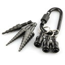 KIMLONTONステップドリルビット 六角軸 HSS 窒化チタンコーティングタケノコドリル 穴あけ用たけのこドリルビット ホルダーとカラビナ付きで持ち運びに便...