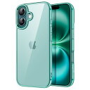 JETech iPhone 16 6.1インチ用 ケース 黄ばみなし 衝撃吸収 バンパーカバー 傷つけ防止 クリアバック (ティールブルー)