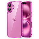JETech iPhone 16 6.1インチ用 ケース 黄ばみなし 衝撃吸収 バンパーカバー 傷つけ防止 クリアバック (ピンク)