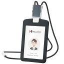 Mellbree IDカードホルダー 社員証ケース IDバッジホルダー IDカードケース ネームホルダー 吊り下げ 首掛け 伸縮リール ストラップ付き 縦型 ソ...
