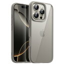 JETech iPhone 16 Pro 6.3インチ用 ケース 耐衝撃スマホバンパーカバー ソリッドカラー マットTPUフレーム 傷つけ防止 クリアバック (ナチュラルチタニウム)