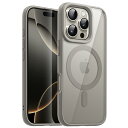 JETech iPhone 16 Pro 6.3インチ用 マグネット ケース MagSafeに対応 衝撃吸収 バンパーカバー ソリッドカラーマットTPUフレーム 傷つけ防止 クリアバック (ナチュラルチタニウム)
