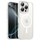 JETech iPhone 16 Pro Max 6.9インチ用 マグネット ケース MagSafeに対応 衝撃吸収 バンパーカバー ソリッドカラーマットTPUフレーム 傷つけ防止 クリアバック (ホワイト)
