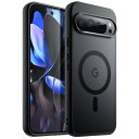 JETech Google Pixel 9/9 Pro 2024用 マグネットケース MagSafe対応 半透明マットバック 耐衝撃スマホカバー (ブラック)