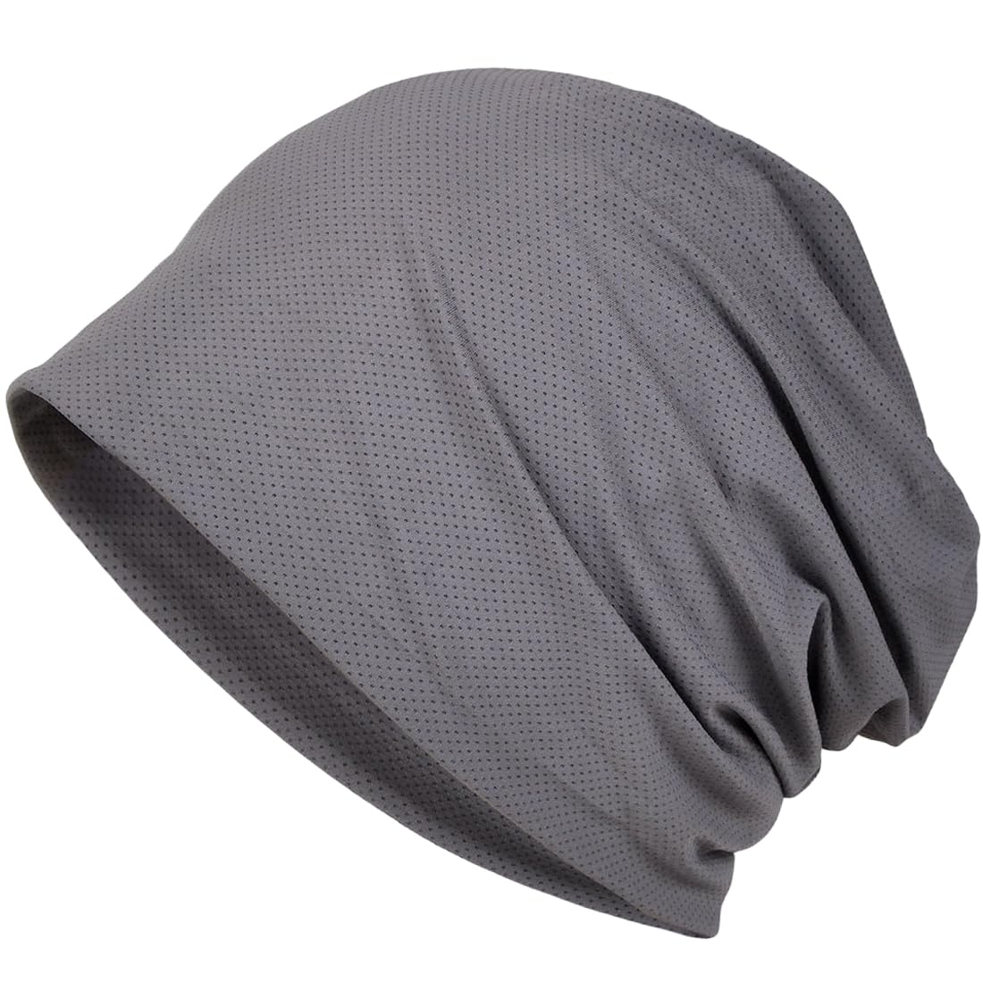 [Bafup] ニット帽 メンズ 夏【ひんやりとして冷たい感じ・冷感素材・優しい肌触り・吸汗速乾】夏用 帽ニット帽子 ケア帽 ニットキャップ ビーニー 薄手 通気性 蒸れない 大きい 肌に優しい ストレッチ性 柔らかい 男女兼用（ダークグレー、無地タイプ）